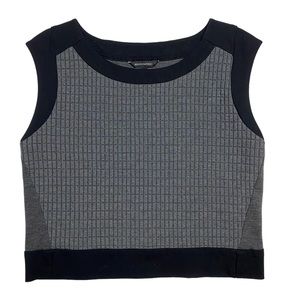 Banana Republic Womens Sleeveless Cropped Top Quilted Sweater Gray Vest Size M